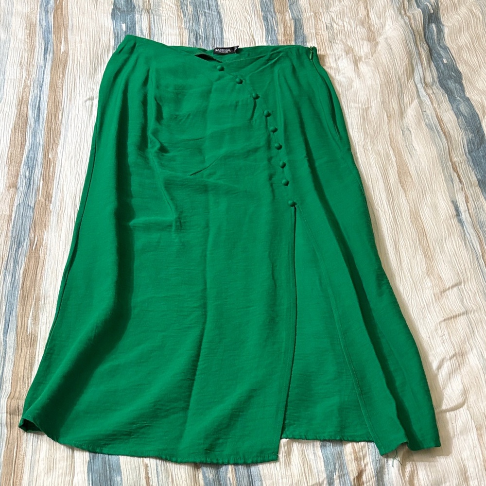 Nasty Gal Emerald Green Maxi Skirt